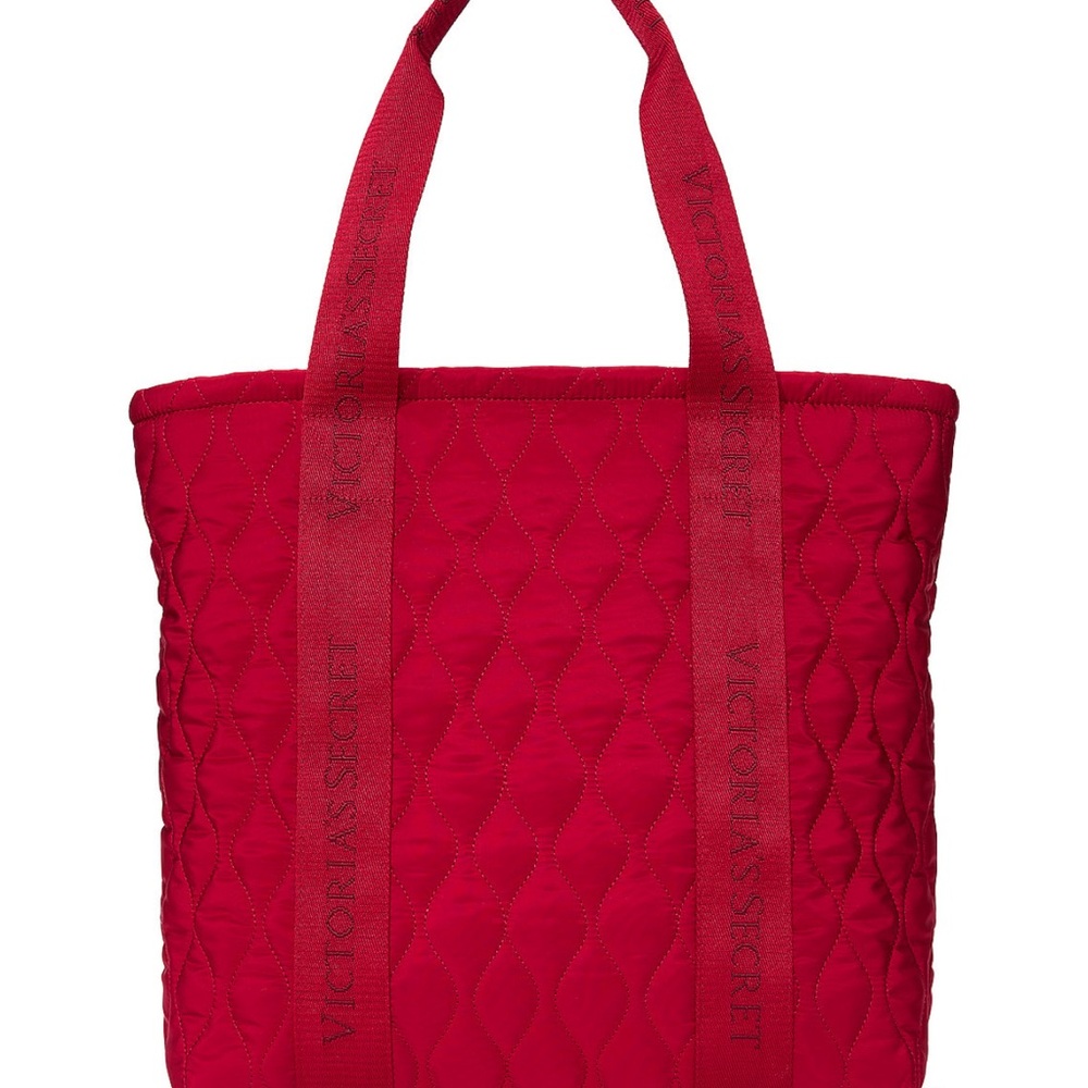 Victoria's Secret Red Quilted Tote Bag NWT